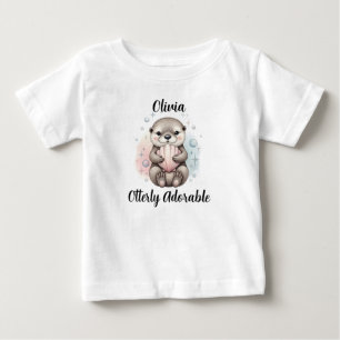 Camiseta De Bebé Cría de Nutria con Caparazón de Caracol "Totalment