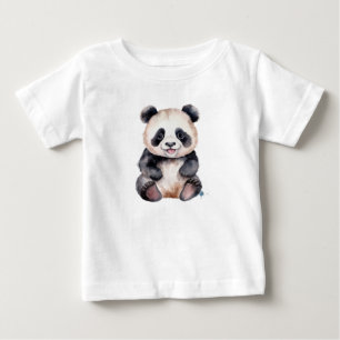 Camiseta De Bebé Cría de panda adorable acuarela
