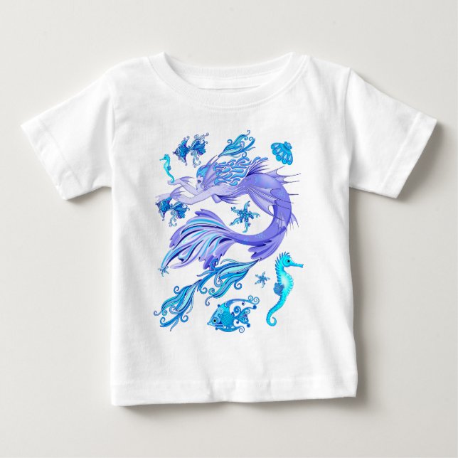 Camiseta De Bebé Criatura de Hada Purpura Sirena (Anverso)