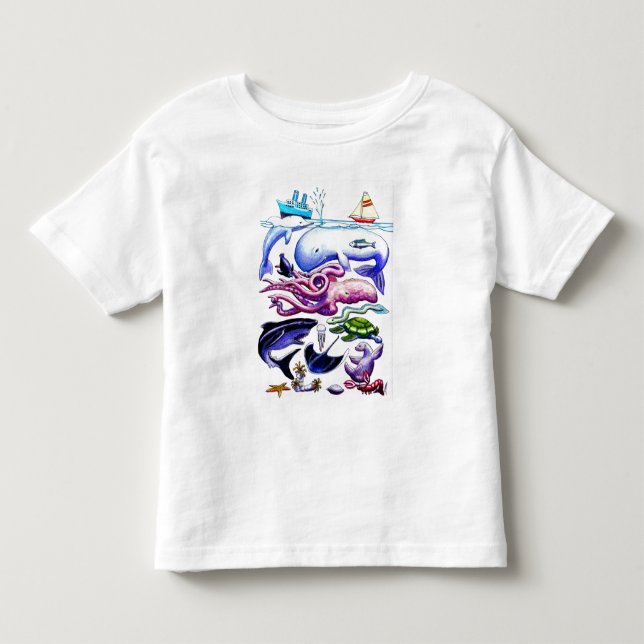 Camiseta De Bebé Criaturas del mar (Anverso)