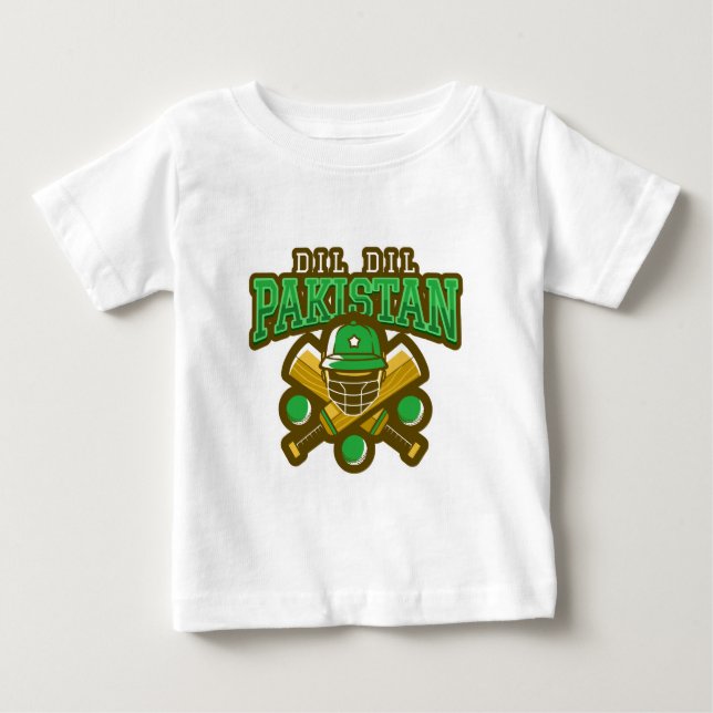 Camiseta De Bebé Cricket de Pakistán (Anverso)