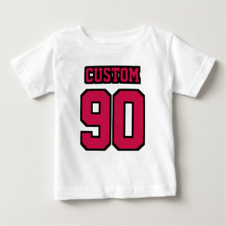 Camiseta De Bebé CRIMSON BLANCO delantero ROJO NEGRO 3/4 Sleeve Rag