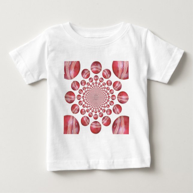 Camiseta De Bebé Crimson Vortex: bello arte de una pelota de críque (Anverso)