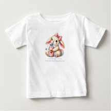Camiseta de bebé cristiana con conejo niña