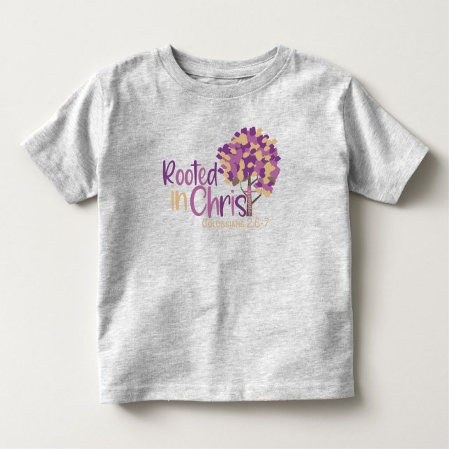 Camiseta De Bebé Cristiano Enraizado En Cristo Colossian 2:7 Añadir (Anverso)