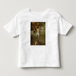 Camiseta De Bebé Cristo asistió por los ángeles que sostenían