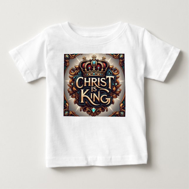 Camiseta De Bebé Cristo es Rey (Anverso)