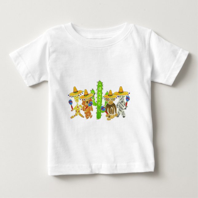 Camiseta De Bebé Critters mexicanos de la fiesta (Anverso)
