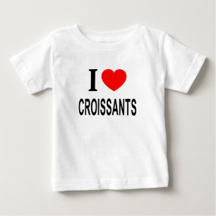 CAMISETA DE BEBÉ ❤️ CROISSAN ME ENCANTAN LOS CROISSANOS CORAZÓN CRU