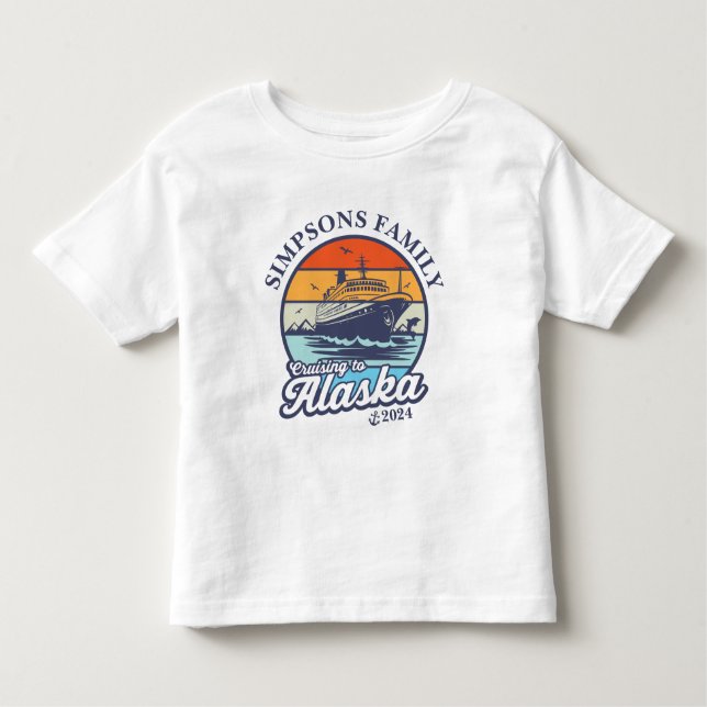 Camiseta De Bebé Cruceros a la familia Personalizado de Alaska (Anverso)