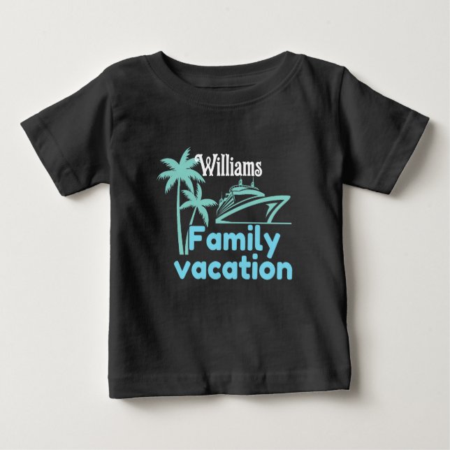 Camiseta De Bebé Cruceros de vacaciones editables (Anverso)