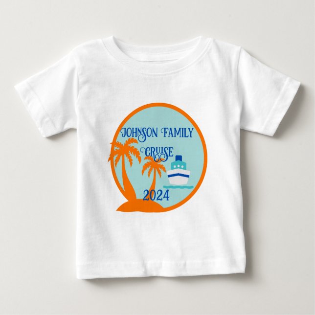 Camiseta De Bebé Cruceros familiares personalizado (Anverso)