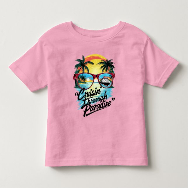 Camiseta De Bebé Cruissin’ A Través Del Paraíso: Vibes Tropicales D (Anverso)