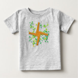 Camiseta De Bebé Cruz brillante con hojas
