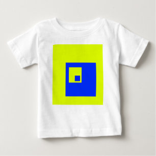 Camiseta De Bebé Cuadrados amarillo y azul