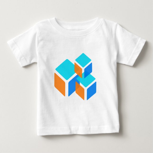 Camiseta De Bebé Cuadrados Cajas (Anverso)
