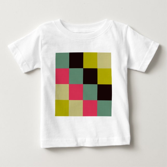 Camiseta De Bebé Cuadrados de color (Anverso)