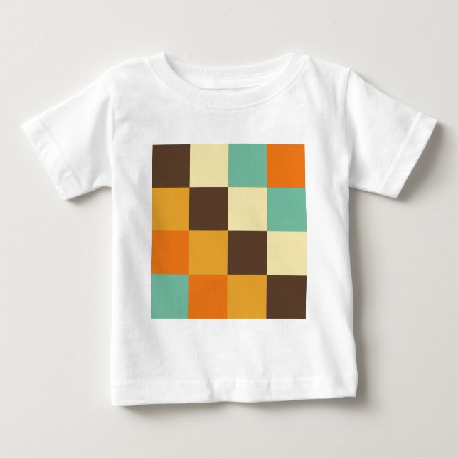 Camiseta De Bebé Cuadrados de color (Anverso)