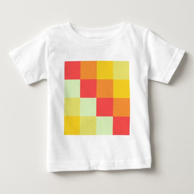 Camiseta De Bebé Cuadrados de color (Anverso)