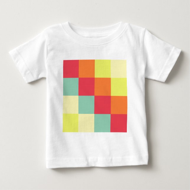 Camiseta De Bebé Cuadrados de color (Anverso)