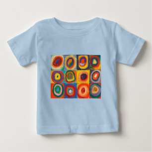 Camiseta De Bebé Cuadrados de Kandinsky Círculos Concéntricos