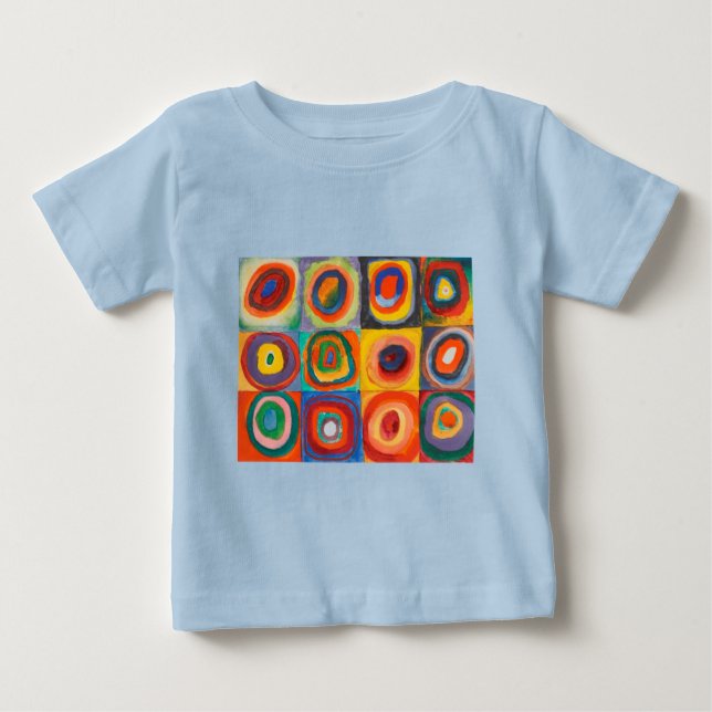 Camiseta De Bebé Cuadrados de Kandinsky Círculos Concéntricos (Anverso)