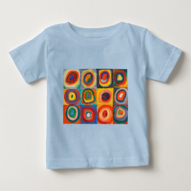 Camiseta De Bebé Cuadrados Kandinsky Círculos Concéntricos (Anverso)