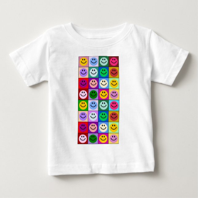 Camiseta De Bebé Cuadrados multicolores (Anverso)