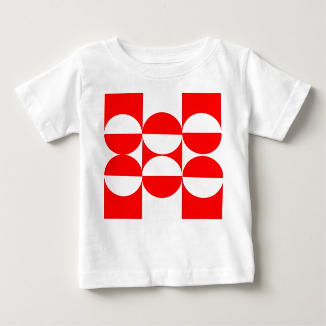 Camiseta De Bebé Cuadrados y círculos de Bauhaus (Anverso)