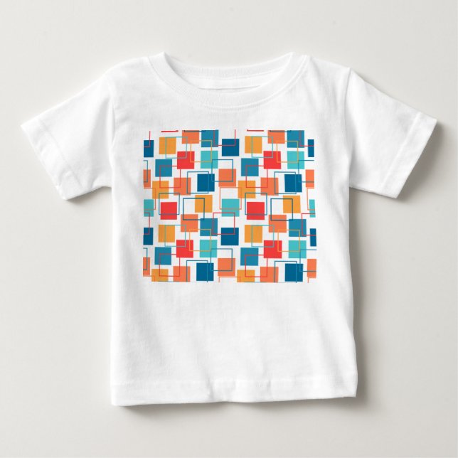 Camiseta De Bebé Cuadrados y líneas generales (Anverso)