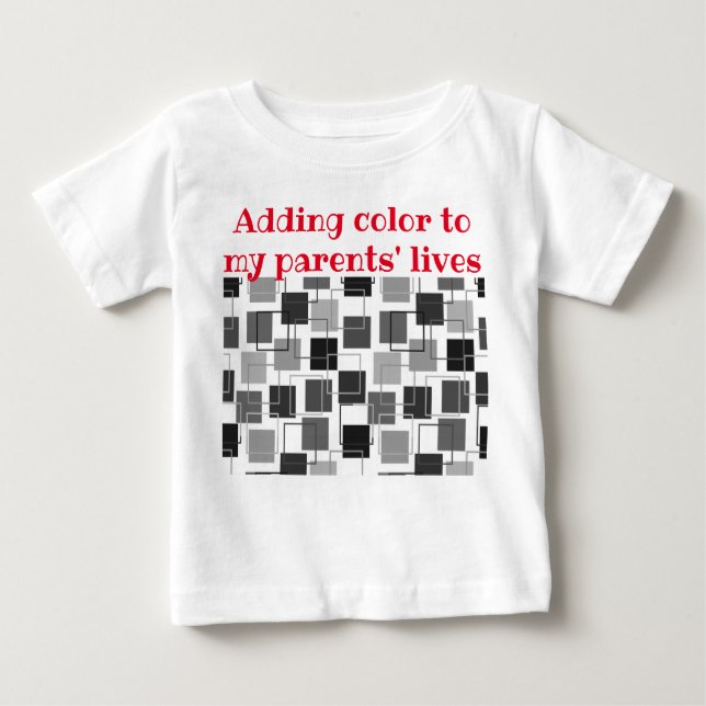 Camiseta De Bebé Cuadrados y líneas generales (Anverso)