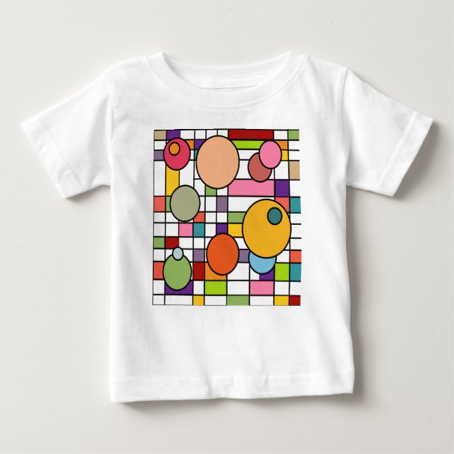 Camiseta De Bebé Cuadrícula moderna de mediados del siglo (Anverso)