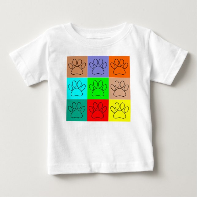 Camiseta De Bebé Cuadros De Cachorro En Cuadrados (Anverso)