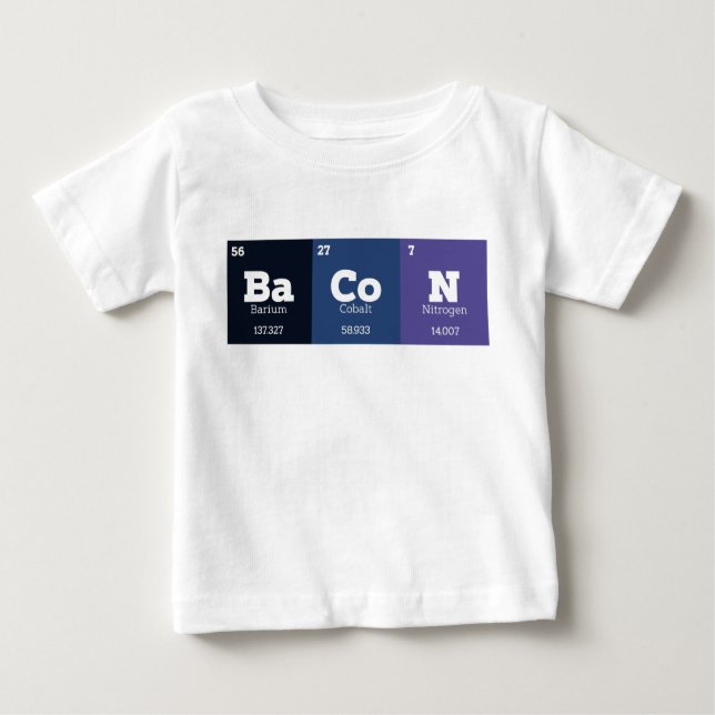Camiseta De Bebé Cuadros Periódicos Químicos Elementos Químicos Bac (Anverso)