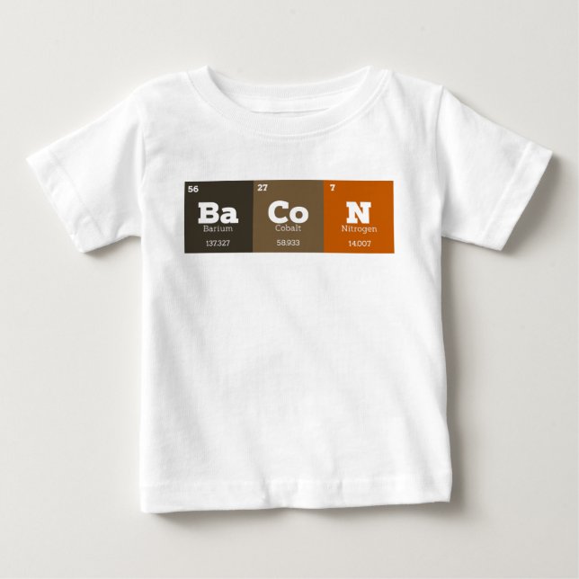 Camiseta De Bebé Cuadros Periódicos Químicos Elementos Químicos Bac (Anverso)