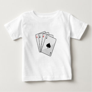 Camiseta De Bebé Cuadrupletas Tarjetas de póquer Aces