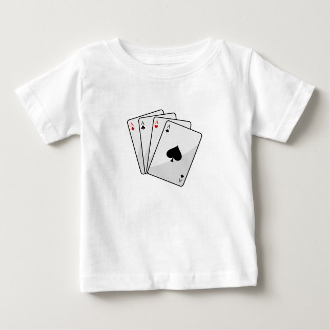 Camiseta De Bebé Cuadrupletas Tarjetas de póquer Aces (Anverso)