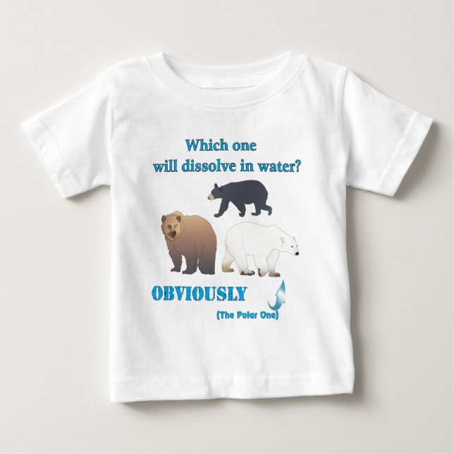 Camiseta De Bebé Cuál disolverá en química polar del agua (Anverso)