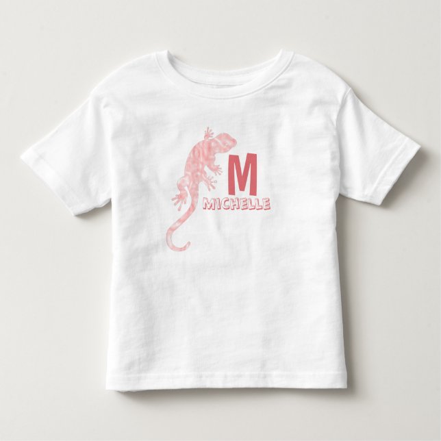 Camiseta De Bebé Cualquier Chica Nombre Lizard Monograma Tee (Anverso)