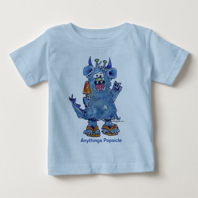 Camiseta De Bebé Cualquier cosa Popsicle Funny Monster Bebé Camiset (Anverso)