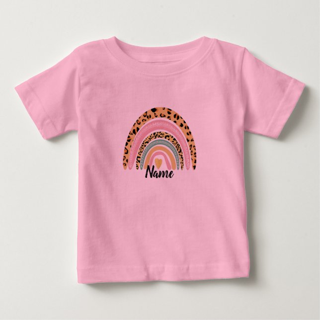 Camiseta De Bebé Cualquier nombre bebé Boho Rainbow Matar camiseta (Anverso)
