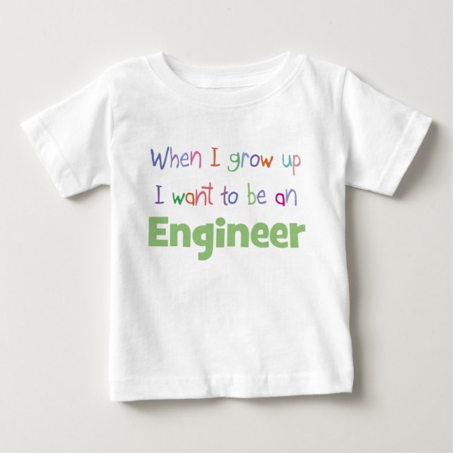 Camiseta De Bebé Cuando crezca ingeniero (Anverso)