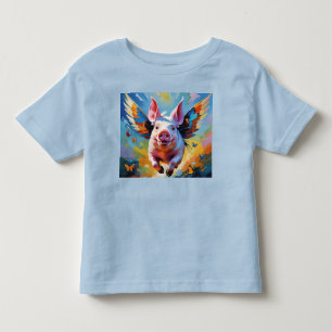 Camiseta De Bebé Cuando los cerdos vuelan con las alas de mariposa