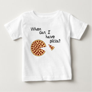 Camiseta De Bebé ¿Cuándo puedo tener pizza?