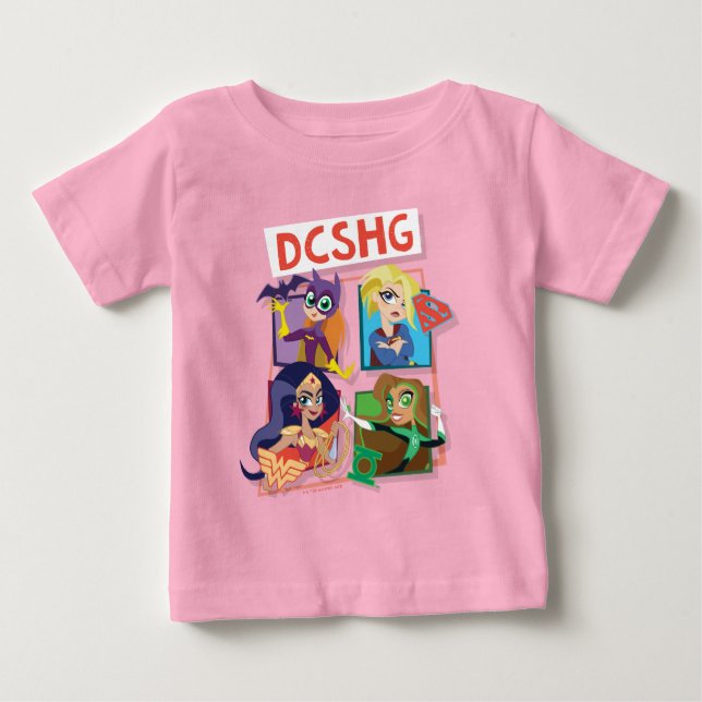 Camiseta De Bebé Cuarteto de Chicas Super Héroes de DC (Anverso)