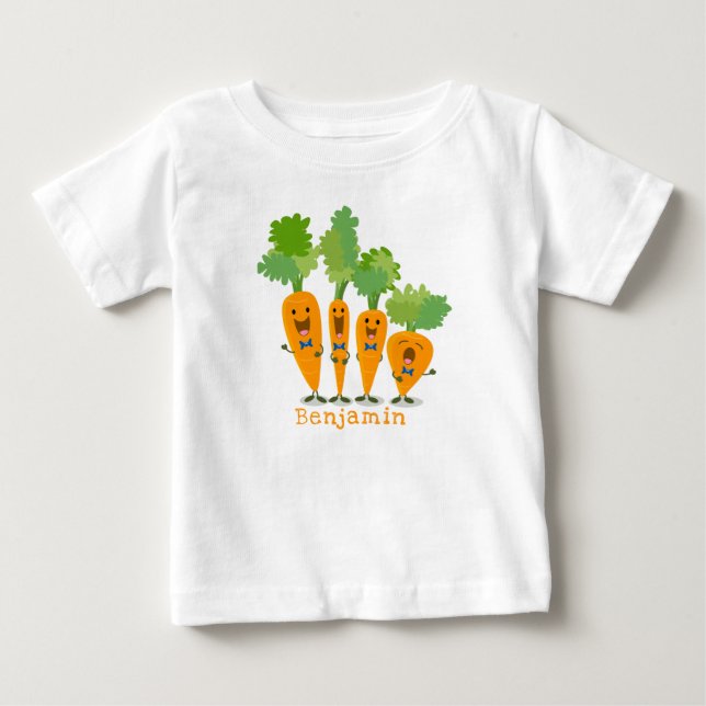 Camiseta De Bebé Cuarteto de zanahoria cantante lindo ilustracion p (Anverso)