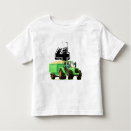 Camiseta De Bebé Cuarto cumpleaños del Personalizado del niño Green