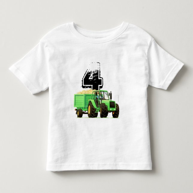 Camiseta De Bebé Cuarto cumpleaños del Personalizado del niño Green (Anverso)