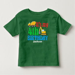 Camiseta De Bebé Cuarto Cumpleaños Niños Fiesta de Vehículos de Con