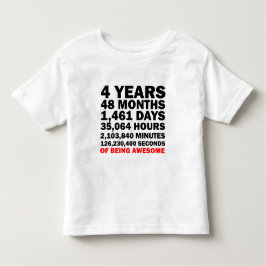 Camiseta De Bebé Cuatro Años De Ser Increíble